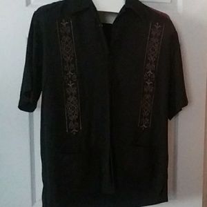 Black button-down blouse